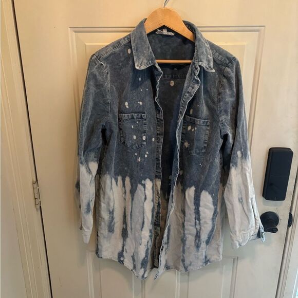 Anthropologie Peach Love California Blue Corduroy Jacket - Picture 3 of 5